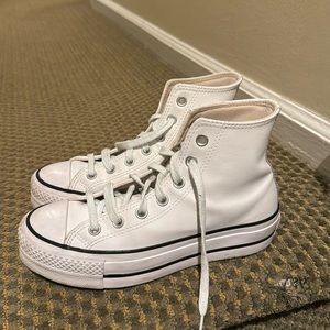 Leather Converse platform sneakers